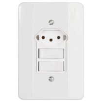 2 Interruptores Simples + 1 Tomada 2p + T 10a/250v Mec-Tronic 2 Interruptores Simples + 1 Tomada 2p + T 10a/250v Mec-Tronic