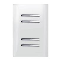 2 Interruptores Simples +2 Interruptores Paralelo Cromado com Placa 4x2 Branco Dc1200174 Novara 2 Interruptores Simples +2 Interruptores Paralelo Cromado com Placa 4x2 Branco Dc1200174 Novara