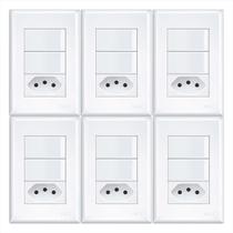 2 Interruptores Simples E 1 Tomada 2p+t 10a/250v Fame Kit 6