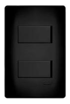 2 Interruptores Simples Preto Distantes 16A/250V Com Placa Suporte - FAME