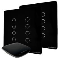 2 Interruptores Touch Zigbee 8 Botões Pretos 1 Hub Zigbee 3.0 Cabeado Novadigital