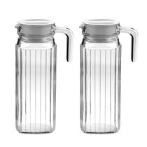 2 Jarra de vidro com tampa 1Lt água suco transparente