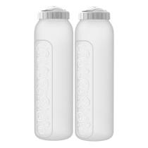 2 Jarra Garrafa De Água Suco Geladeira Tampa Higiênica 1,5 Litro Fina