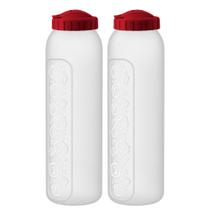 2 Jarra Garrafa De Água Suco Geladeira Tampa Higiênica 1,5 Litro Fina