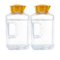 2 Jarra Garrafa De Água Suco Geladeira Tampa Higiênica 1,7l -