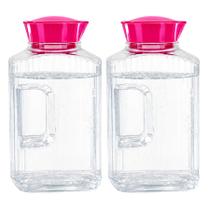 2 Jarra Garrafa De Água Suco Geladeira Tampa Higiênica 1,7l - 2 Jarra Garrafa De Água Suco Geladeira Tampa Higiênica 1,7l -
