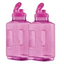 2 Jarra Garrafa De Água Suco Geladeira Tampa Higiênica 1,7lt