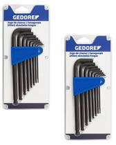 2 Jogo De Chave Hexagonal Longa 3/32 A 3/8 Gedore 8 Peças