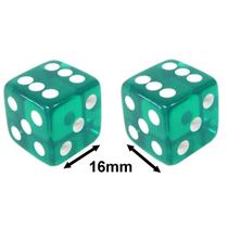 2 Jogo De Dado 16mm (1,6cm) Verde Translúcido - EJ Games