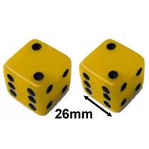 2 Jogo De Dado 26mm (2,6cm) Amarelo Mostarda - EJ Games
