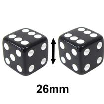 2 Jogo De Dado 26mm (2,6cm) Preto - EJ Games