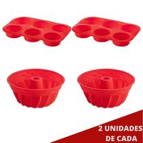 2 Jogo Formas Silicone Espiral 23,5cm e 6 Cupcake Sortida 2 Jogo Formas Silicone Espiral 23,5cm e 6 Cupcake Sortida