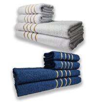 2 Jogos de 4 Toalhas 4 Banho 4 Rosto Montreal 100% Algodão BR+AZ 2 Jogos de 4 Toalhas 4 Banho 4 Rosto Montreal 100% Algodão BR+AZ