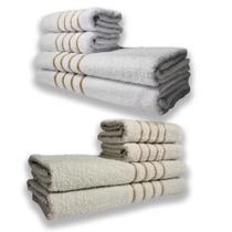 2 Jogos de 4 Toalhas 4 Banho 4 Rosto Montreal 100% Algodão BR+BG 2 Jogos de 4 Toalhas 4 Banho 4 Rosto Montreal 100% Algodão BR+BG