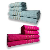 2 Jogos De 4 Toalhas 4 Banho 4 Rosto Montreal 100% Algodo Vd+rs