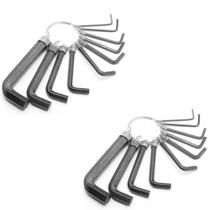 2 Jogos De Chave Allen de 1,5mm A 10mm Com 10 Peças Cada 2 Jogos De Chave Allen de 1,5mm A 10mm Com 10 Peças Cada