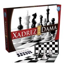 2 Jogos de Mesa em 1 Tabuleiro Xadrez e Dama Dobravel
