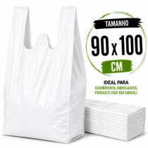 2 KG SACOLA PLASTICA BRANCA 90x100 REFORÇADA RECICLADA GROSSA