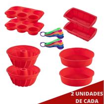 2 Kit 4 Modelo Forma Silicone Sortida e Medidora 5 Pç Cores 2 Kit 4 Modelo Forma Silicone Sortida e Medidora 5 Pç Cores