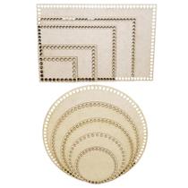 2 Kit 5 Placa Base Redonda / Retangular Cesto Fio Croche Mdf 2 Kit 5 Placa Base Redonda / Retangular Cesto Fio Croche Mdf
