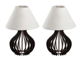 2 Kit Abajur Infantil Decorativo Luminária Casa Decoração -P-Preto