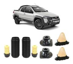 2 Kit Batente Coxim Dianteiro Traseiro Strada 2011 2012 2013