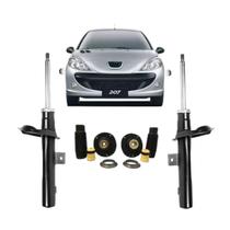 2 Kit Batente + Par Amortecedor Peugeot 207 2008 A 2014 Dianteiro Monroe