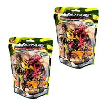 2 kit boneco infantil cartela para menino soldados divertidos coloridos lembrancinha festa 47 peças