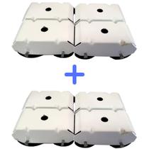 2 Kit Com 4 Pes C/ Rodinhas Branco Fogao/Geladeira Moveis - Rodízios