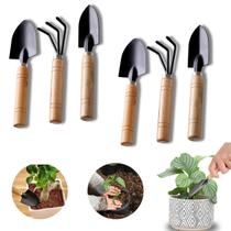 2 Kit Conjunto Para Jardim Com 3 Peças Cada Para Hortas Plantas Ancinho Pás 2 Kit Conjunto Para Jardim Com 3 Peças Cada Para Hortas Plantas Ancinho Pás