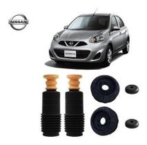 2 Kit Coxim Rolamento Batente Coifa Dianteiro Nissan March 2012 2013 2014