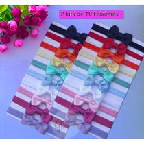 2 Kit de 10 Faixinhas com Laços Para Bebe RN de 0 a 2 anos 2 Kit de 10 Faixinhas com Laços Para Bebe RN de 0 a 2 anos