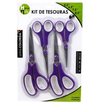 2 Kit De 3 Tesouras Colorida Multiuso5"/ 7"/ 7,5" P/ Cozinha