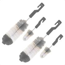2 Kit Escovas Para Limpeza De Mamadeiras E Bicos Buba - Cinza