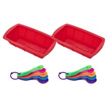 2 kit Forma P/ Pães Sortida Silicone + Colher Medidora 5Pç - QUALITY HOUSE 2 kit Forma P/ Pães Sortida Silicone + Colher Medidora 5Pç - QUALITY HOUSE