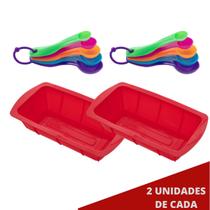 2 Kit Forma Silicone P Pães Sortida + Colher Medidora 5 Pçs 2 Kit Forma Silicone P Pães Sortida + Colher Medidora 5 Pçs