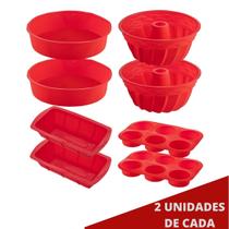 2 Kit Formas Silicone Redonda Espiral Pães Cupcake Sortida