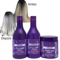 2 kit matizador platinum maycrene naturiun 6x500g para cabelos amarelados secos e quebradiços