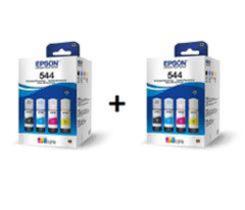 2 kit originais epson 544 - 544520( 2 refil de cada cor + 2 refil preto )