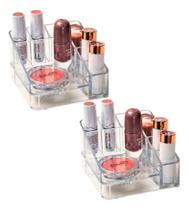 2 Kit Porta Maquiagem Organizador Acessórios 6 Divisórias Dello 2 Kit Porta Maquiagem Organizador Acessórios 6 Divisórias Dello