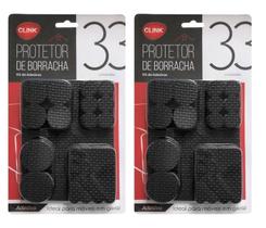 2 Kit Protetores de Borracha Adesivo Cadeira Moveis 66 Peças - Clink