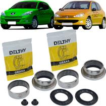 2 Kit Rolamento Eixo Traseiro Peugeot 206 207 47mm