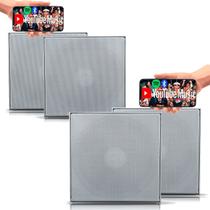 2 Kit Som Ambiente Caixa Ativa Bluetooth +Passiva Teto Gesso