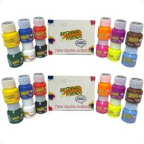2 Kit Tinta Facial Rostinho Pintado Normais Flúor 35ml