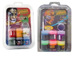 2 Kit Tinta Pintura Facial Festa Aniversario Crianças 2 Kit Tinta Pintura Facial Festa Aniversario Crianças