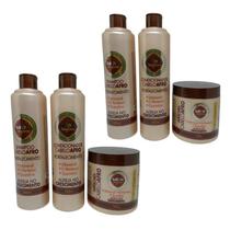 2 Kit Tratamento Cabelo Afro Mais Força Salon Maycrene 6x500ml