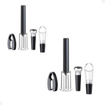 2 KIT Vinho Cortador + Abridor Saca Rolhas Bomba de Ar e Pressão + Aerador Vinho + Rolha Vedação 2 KIT Vinho Cortador + Abridor Saca Rolhas Bomba de Ar e Pressão + Aerador Vinho + Rolha Vedação