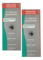 2 Kits Auritec + Cipro-otic Tratamento Otite Syntec