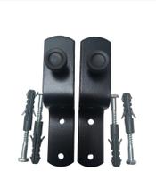 2 Kits de Suportes para Tranca de Porta e Janela cor Preta