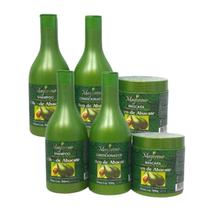 2 Kits Óleo de Abacate Cabelos Cacheados 6x500ml Maycrene
